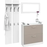borchardt Möbel Garderoben-Set »Finn«, (Set, 3 St.), mit Glasablage, weiß