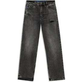 Hugo 5-Pocket-Jeans "Leni", Damen, Gr. 27, Länge 34, schwarz 006, Denim/Jeans, Obermaterial: 100% Baumwolle, Destroyed-Effekte, unifarben, loose fit, Jeans 5-Pocket-Jeans, Low Rise im Relaxed Fit