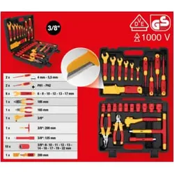 KS Tools Isolierter Werkzeug-Satz für Hybrid- und Elektrofahrzeuge, 26-tlg.