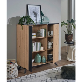 P & B Highboard, Braun, Holzwerkstoff, 4 Fächer, 110x125x40 cm, stehend, Wohnzimmer, Kommoden & Sideboards, Highboards