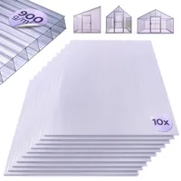 Arebos Hohlkammerplatten 10er Set 6 mm Transparent