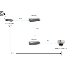 LevelOne POR-0100 100 Mb/s Grau