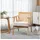 Homcom Relaxsessel Polyester 63 x 78 x 69 cm Beige/Creme mit Kissen