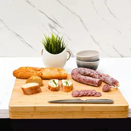 Dune Design DuneDesign Schneidebrett mit Kante 44x34x2 Bambus Schneidbrett Holzbrett mit Kante