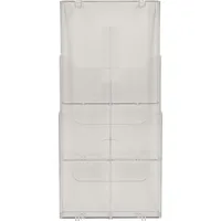 Exacompta Wandprospekthalter 74358D A4 hoch 3Fächer transparent
