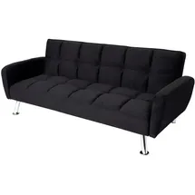 Mendler Schlafcouch Samt 2-Sitzer Schwarz