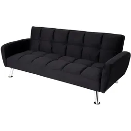 Mendler Schlafcouch Samt 2-Sitzer Schwarz