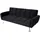Mendler Schlafcouch Samt 2-Sitzer Schwarz