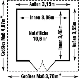Grosfillex Utility V 11 3,15 x 3,55 m graublau