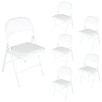 Hti-Living Klappstuhl Kunstleder Gestell Weiß 6er-Set