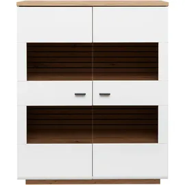 Harper Highboard 110 x 136 x 40 cm Weiß