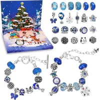 LuxusKollektion Schmuck-Adventskalender Adventskalender Schmuck Mädchen 24 Armbänder Basteln DIY Kit Kinder