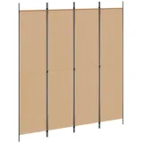 vidaXL 4-teiliger Raumteiler Beige 200 x 220 cm Stoff