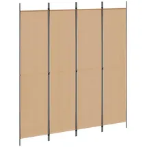 vidaXL 4-teiliger Raumteiler Beige 200 x 220 cm Stoff