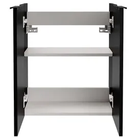 Fackelmann Waschtischunterschrank 2 Türen 52 x 60 x 24,3 cm Schwarz Matt