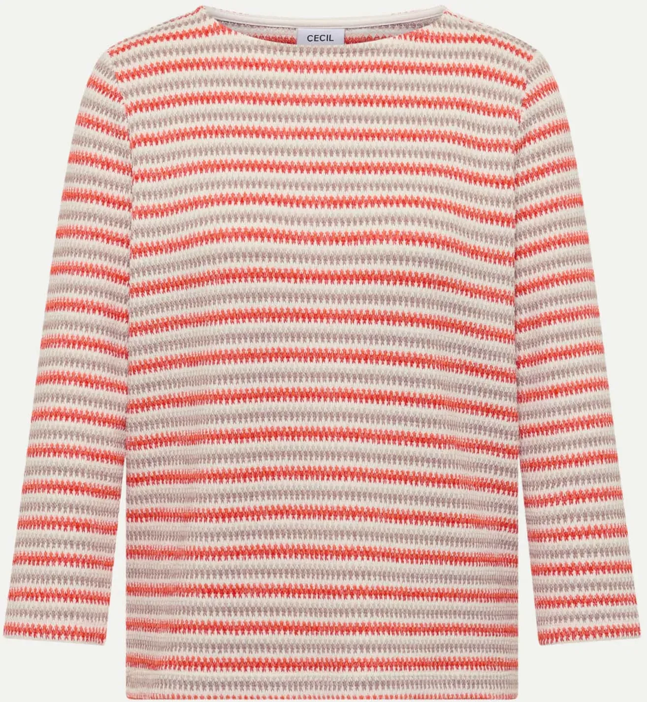 Gestreiftes Strukturshirt Mehrfarbig XXL