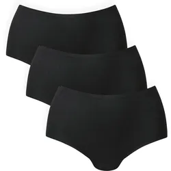 Panty Damen 3er Pack Bequem sitzend-Essentials High Waist Briefs 3P SCHWARZ|SCHWARZ S/M