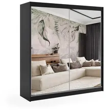 altdecor Schiebetürenschrank Debi 200 x 216 x 61 cm Schwarz