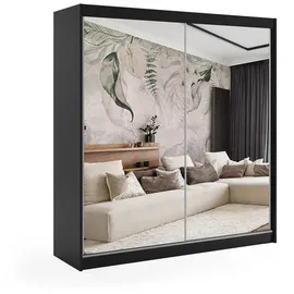 altdecor Schiebetürenschrank Debi 200 x 216 x 61 cm Schwarz
