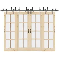 VidaXL Schiebetürbeschlag-Set 305 cm Stahl Schwarz