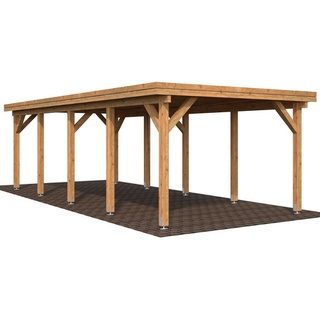 Einzel-Carport 360 x 512 cm Braun tauchgrundiert