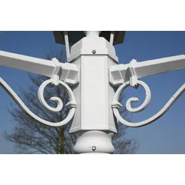 vidaXL Gartenlaterne 3-flammig Aluminium 215 cm inkl. E27 weiß