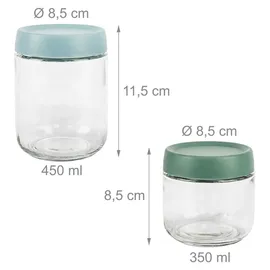 Relaxdays Frischhaltedose transparent 1,04 l 18-teiliges Set