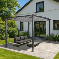 Mendler Aluminium Pergola HWC-N93, Gartenpavillon Pavillon Garten, stabiles 8cm-Gestell