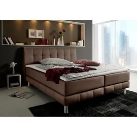 Home Affaire Boxspringbett HOME AFFAIRE "Cafone", braun, B:184cm L:211cm, Bezug der Spiegelfläche Matratzendrell aus 100% Polyester;feiner Strukturstoff-Bezug (100% Polyester), Komplettbetten, Boxspringbett, inkl.