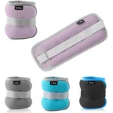 2er Pack Gewichtsmanschetten Fuß, Gewichte für Beine und Arme, Ankle Weights, Handgelenk Gewichte, Knöchelgewichte für Pilates, Yoga, Gehen, Joggen, Aerobic (Stil 2 Lila, 0,5kg)