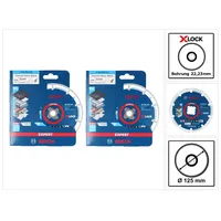 Bosch Professional, Sägeblatt, Bosch X-LOCK Diamant Metallscheiben Trennscheibe 125