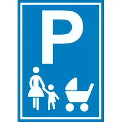 Mutter und Kind Parkplatz Aufkleber Familien Parkplatz A1 (594x841mm)