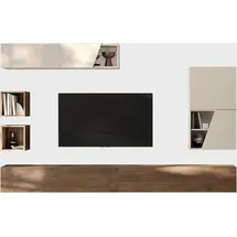 INOSIGN Wohnwand INOSIGN "Infinity, 6tlg. Breite 276 cm, moderne Mediawand", cashmere, mercure nb holzstruktur, B:276cm H:210cm T:30cm, Kastenmöbel-Sets, Wohnwand, (2x Lowboard hängend, 2x Hängewürfel, Hängeschrank, Würfelregal Set)