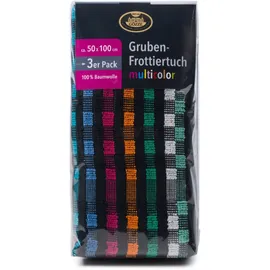 Gözze Allzweck-Frottier-Grubentuch mit Aufhängeschlaufe multicolor 50x100 cm, 3er-Pack