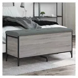 furnicato Truhenbank Flurbank Grau Sonoma 102 x 42 x 45 cm mit Stauraum und Kissen grau 102 cm x 45 cm