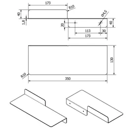 SOTech Wandregal HOVER-I 35 x 13 x 7,8 cm Weiß