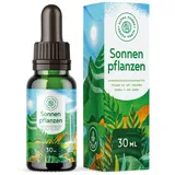 Sonnenpflanzen Tropfen - 5.000 IE Vitamin D3 mit Vitamin K2, Chlorophyll und Omega 3 Algenöl - Laborgeprüfte Stabilität und Bioverfügbarkeit, hochdosiert mit Depotwirkung, flüssig - 30ml