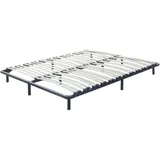 BELIANI Lattenrahmen Pappelholz Metall 160 x 200 cm 48 Federleisten freistehend für Doppelbett