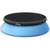 UIRWAY Poolabdeckung Rund 366 cm - Für Easy Set Pool, 420D Abdeckplane Pool mit Elastischem Band, 2 Reflektierenden Griffen, UV-beständig, Schwarz