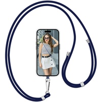 Flyzoo Handykette Universal, Handy Kordel aus Nylon, Einstellbar Crossbody Handyschnur & Handy Band zum Umhängen, Kompatibel mit Jedem Smartphones für Meisten Handyhüllen - Ohne Hülle (DunkelBlau)