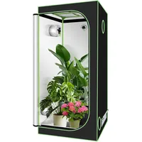 Monucep Growzelt 100x100x200cm,Grow Tent Lichtdicht und Wasserdicht Growschrank mit Beobachtungsfenster,Grow Box für Luftig Gewächshaus Growroom,Homegrowing,Indoor-Anbau