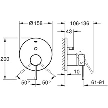 Grohe Essence Einhebelmischer, für Wanne, (24058DA1)