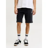 JACK & JONES "JPSTGORDON ARCHIVE SWEAT SHORTS MID SN", Herren, Gr. XS, N-Gr, schwarz, Web, Obermaterial: 80% Baumwolle, 20% Polyester, unifarben, regular fit, Hosen, mit Kordelzug