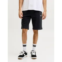 JACK & JONES "JPSTGORDON ARCHIVE SWEAT SHORTS MID SN", Herren, Gr. XS, N-Gr, schwarz, Web, Obermaterial: 80% Baumwolle, 20% Polyester, unifarben, regular fit, Hosen, mit Kordelzug