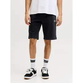 JACK & JONES "JPSTGORDON ARCHIVE SWEAT SHORTS MID SN", Herren, Gr. XS, N-Gr, schwarz, Web, Obermaterial: 80% Baumwolle, 20% Polyester, unifarben, regular fit, Hosen, mit Kordelzug
