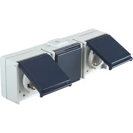 Opus Wireless Schuko-Steckdose 3-fach hellgrau/stahlblau