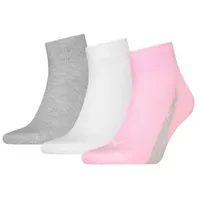 Puma 3P Lifestyle Quarter Socks Rosa/Grau Gr 35/38
