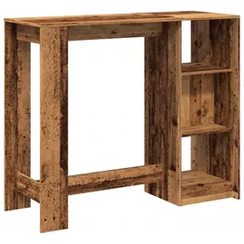 vidaXL Bartisch mit Regal 124 x 46 x 103,5 cm Braun
