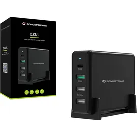 Conceptronic OZUL 4-Port 65W USB-PD Desktop-Ladegerät