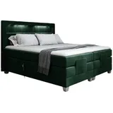 Fun Möbel Boxspringbett Elektrisch Bett DAVIDE 120x200cm in Stoff Fresh Flaschengrün